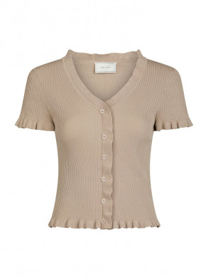 Esla frill knit tee sand S