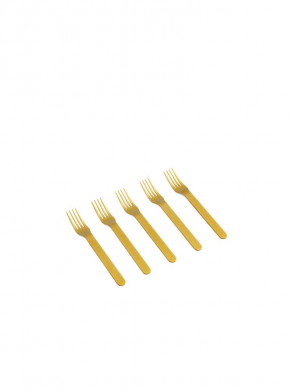 Everyday fork set of 5 golden 