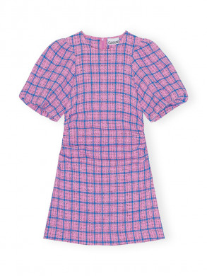 Check suiting mini dress wild orchid M