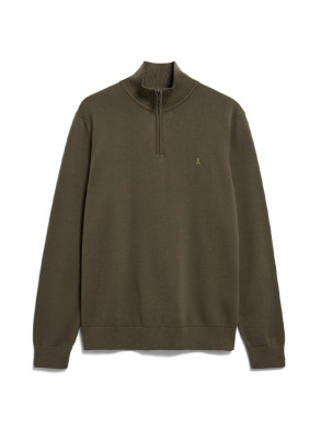 Faabes zip knit sweater dk earth 