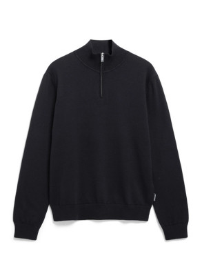 Faabes zip knit sweater black 
