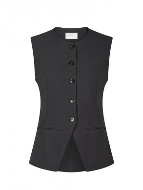Fabia structure waistcoat dk grey 