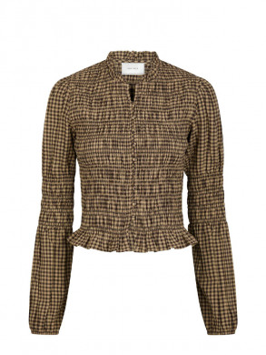 Falka check blouse brown L