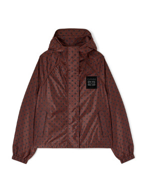 Printed fleiweight nylon jacket chicory coffee 