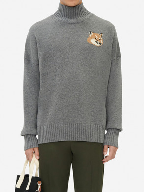 Fox head oversize high neck knit dk grey 