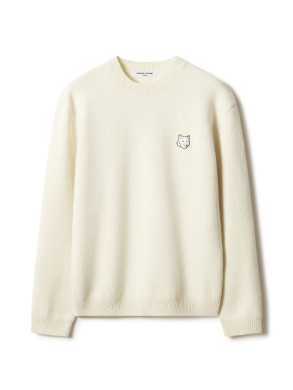 Fox head milano lambswool knit pure ecru 