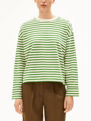 Frankaa stripe sweatshirt undyed ivy green 