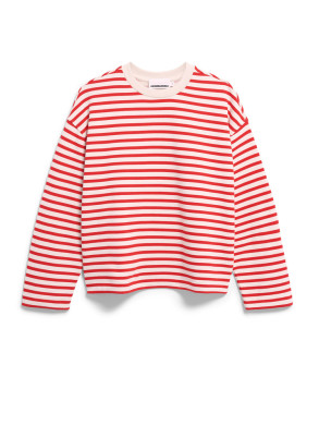 Frankaa stripe sweatshirt undyed red 