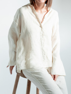 FS2408 linen blouse tofu XS