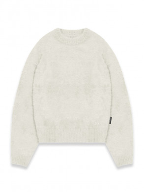Essential furry knit sweater cream 