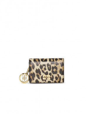Bou card holder with flap leopard 