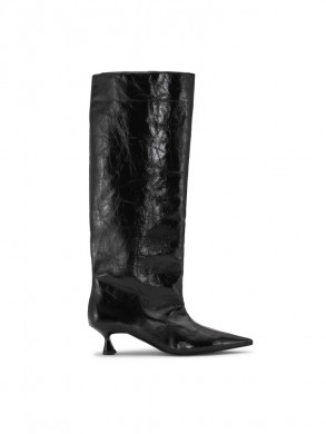 Soft slouchy high shaft boots black 