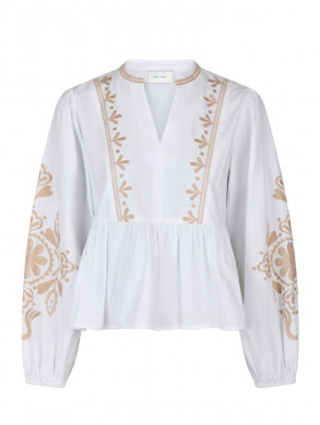 Ginia emb blouse off wht 