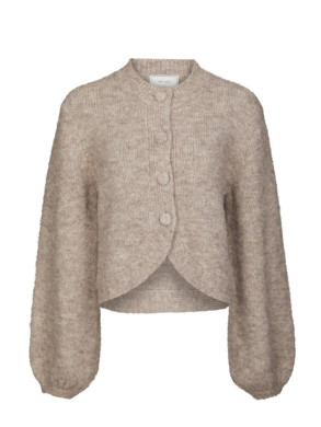 Gio fluffy knit cardigan beige mel 