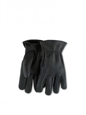 Lined gloves black buckskin 