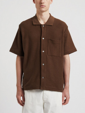 Gustav crochet shirt chestnut 