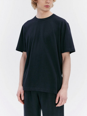 Hadar linen mix t-shirt dk navy 