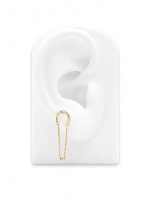 Hanging chain stud gold 