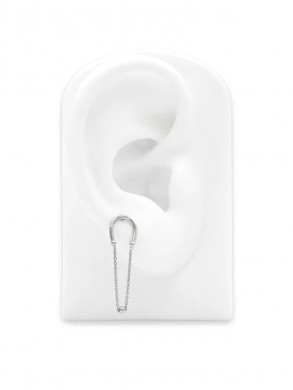 Hanging chain stud silver 