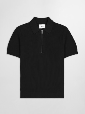 Hansie ss zip polo black 