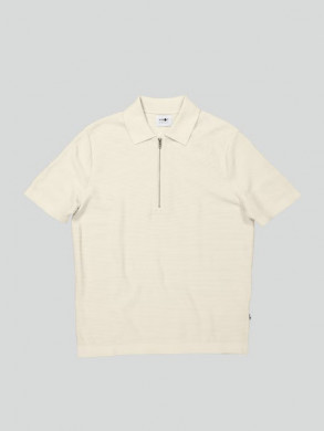 Hansie ss zip polo ecru M