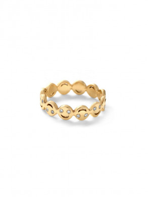 Happy face ring gold 7