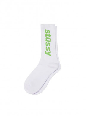 Helvetica crew socks wht/green 