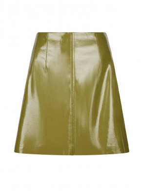 Hemie patent skirt olive 