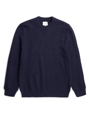 Henning cotton wool rib sweater dk navy 