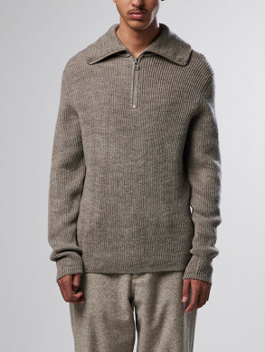 Holger half zip pullover nature mel 