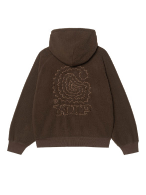 Hooded limn c fleece sweat tobacco 