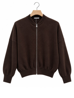 Jackie zip cardigan brown 