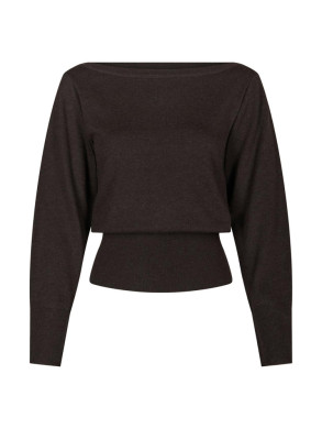 Jessen knit blouse brown mel 
