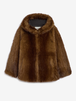Katin mink hooded coat mink 