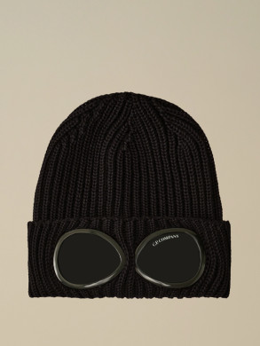 Merino wool knit cap black 