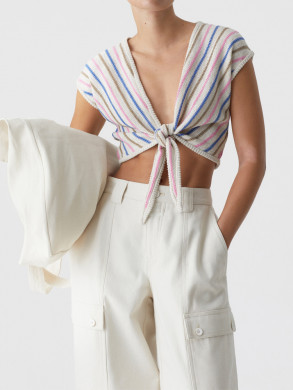 Knotted vest white 