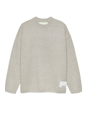 Knitted stamp crewneck pullover grey mel 