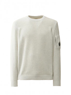 Knitwear crew neck fleece white melange 
