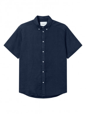 Kris linen ss shirt navy 