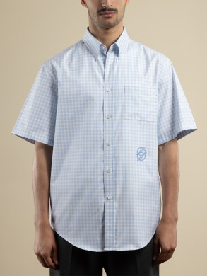 La chemise carreaux lt blue 