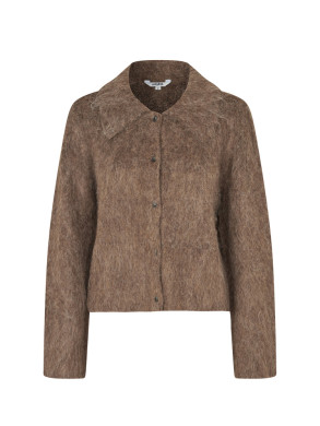 Lari-m brush knit walnut melange 