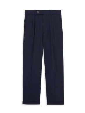 Le pantalon plis cropped navy 