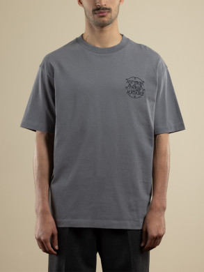 Le t-shirt slogan tresses slate blue 