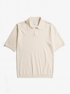 Leif cotton linen polo kit white 