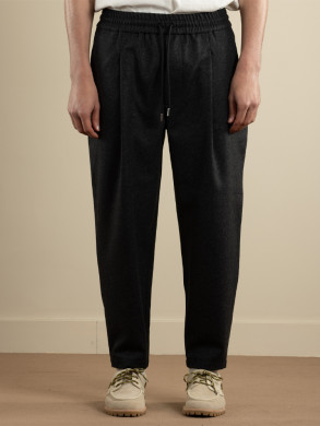 Le pantalon cropped flanelle dark grey 