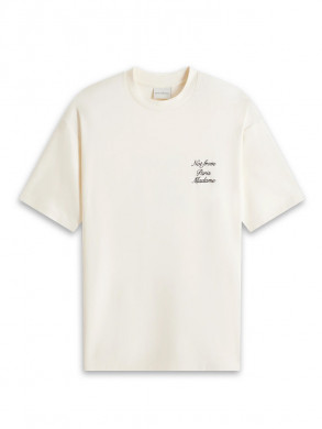 Le t-shirt slogan cursive cream 