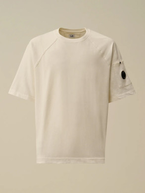 Light fleece t-shirt gauze white 