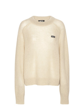 Light knit logo sweater moonbeam 