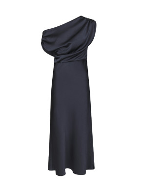 Lilith heavy sateen dress midnight blue S