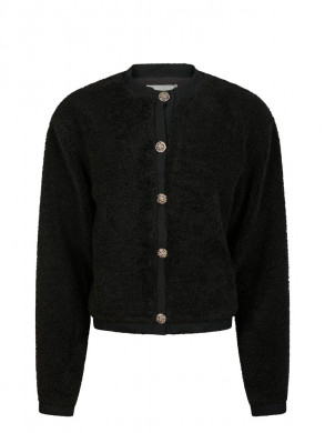 Limo fluffy knit cardigan black 